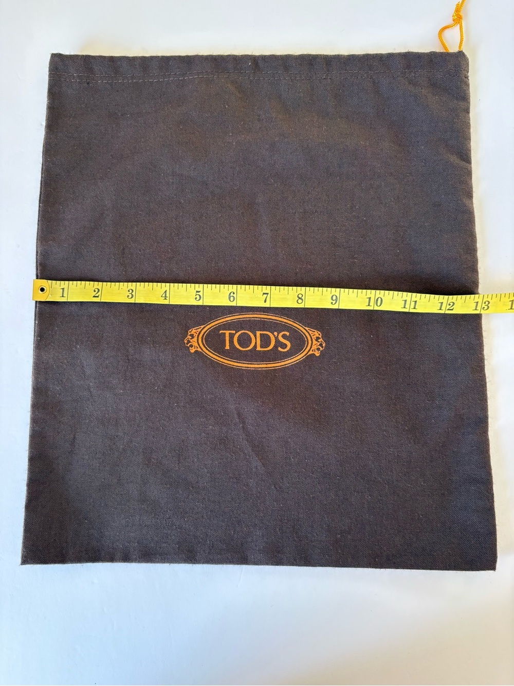Tod's Dust Shoe Purse Bag Cotton Draw String 13*15 Brown Logo Soft Luxury Travel - Picture 4 of 5